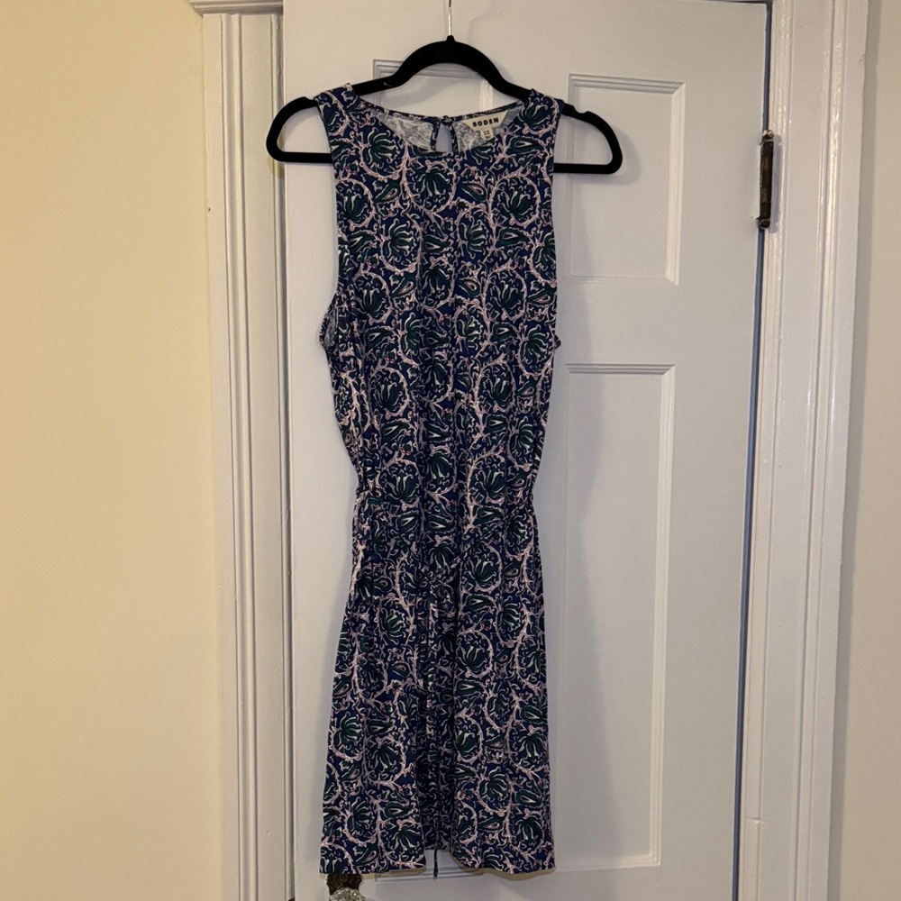 Boden Navy and Pink Floral Mini Dress